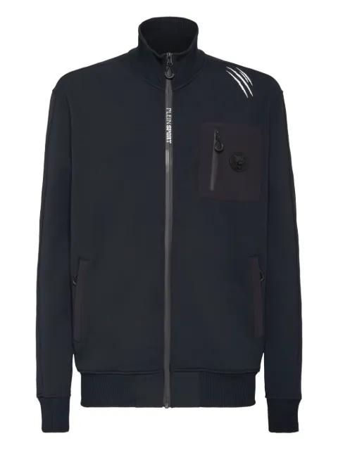 scratch-detail zip-up jacket by PLEIN SPORT