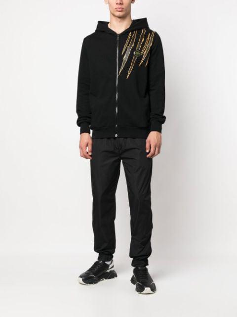 scratch-print zipped hoodie by PLEIN SPORT