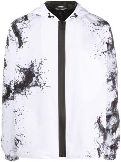 splash-print hoodied jacket by PLEIN SPORT