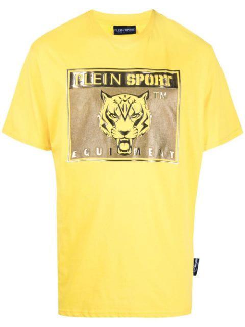 tiger-head logo-print T-shirt by PLEIN SPORT