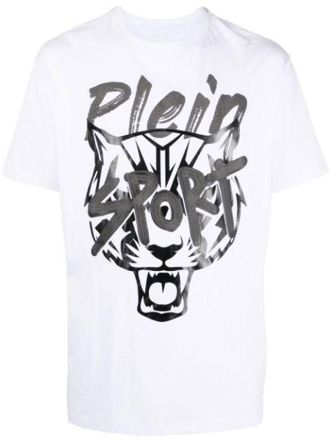 tiger-head logo-print T-shirt by PLEIN SPORT