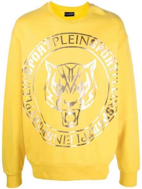 tiger-head logo-print sweatshirt by PLEIN SPORT
