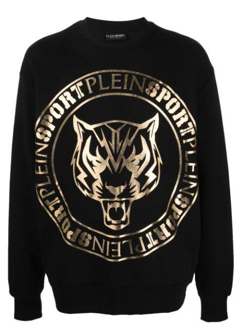 tiger-head logo-print sweatshirt by PLEIN SPORT