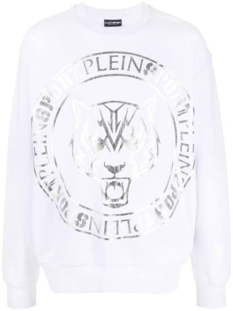 tiger-head logo-print sweatshirt by PLEIN SPORT