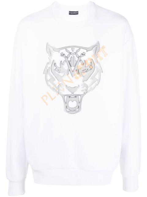 tiger-head long-sleeve sweatshirt by PLEIN SPORT
