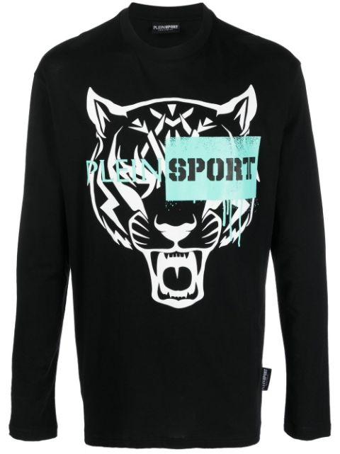 tiger-motif long-sleeved T-shirt by PLEIN SPORT