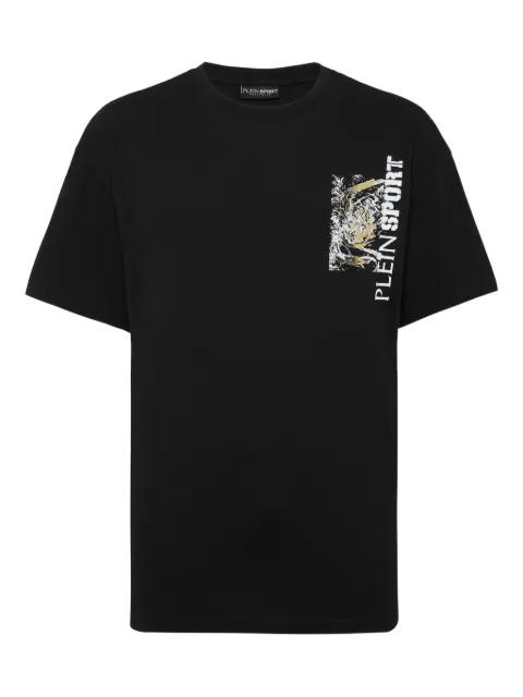 tiger-print cotton T-shirt by PLEIN SPORT