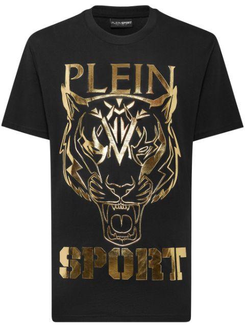 tiger-print round-neck T-shirt by PLEIN SPORT