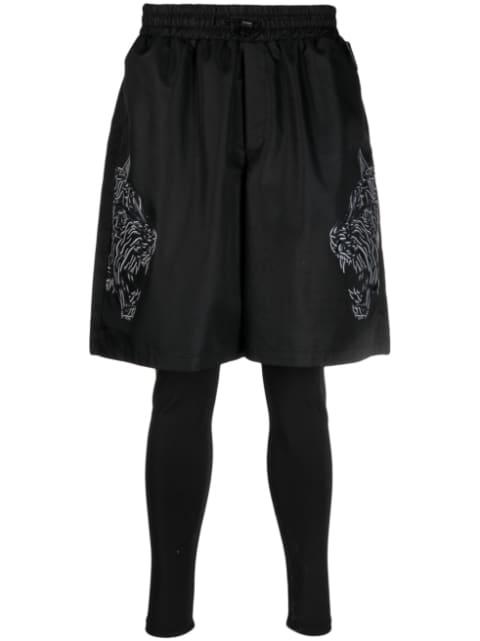 tiger-print running short-pants by PLEIN SPORT