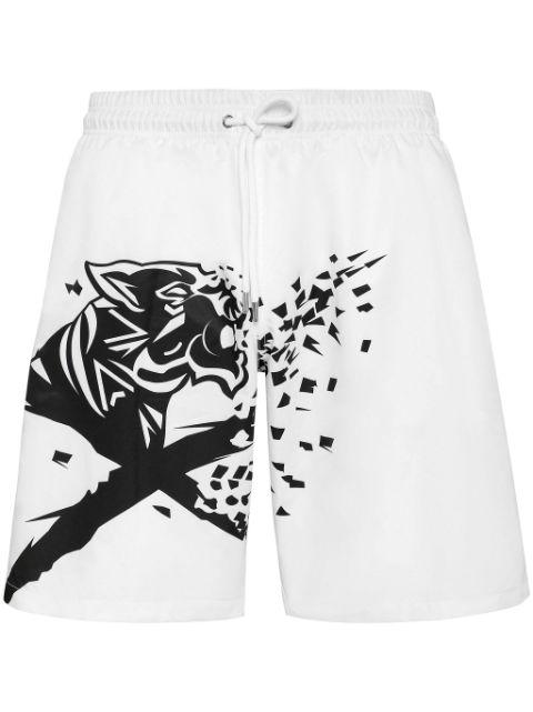 tiger print swim shorts by PLEIN SPORT