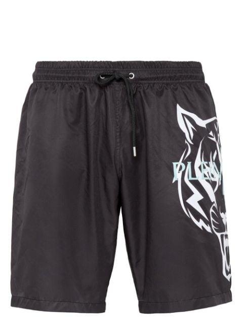tiger-print swim shorts by PLEIN SPORT
