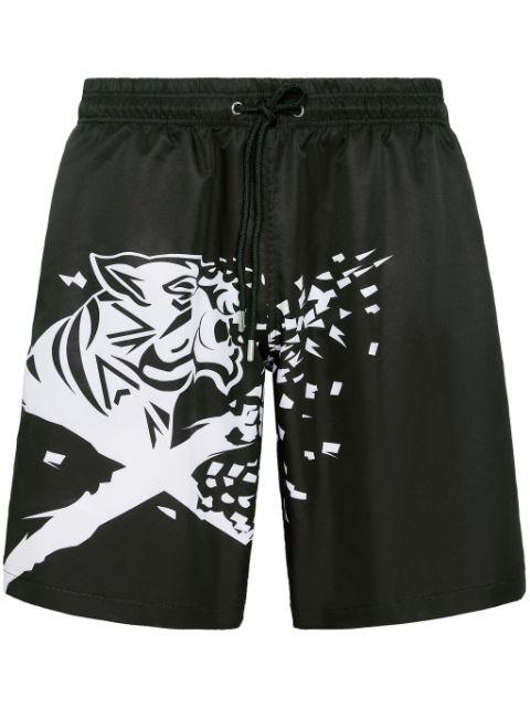 tiger print swim shorts by PLEIN SPORT