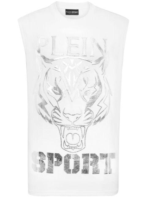 tiger-print tank top by PLEIN SPORT