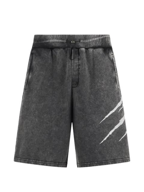 washed crackle-print shorts by PLEIN SPORT