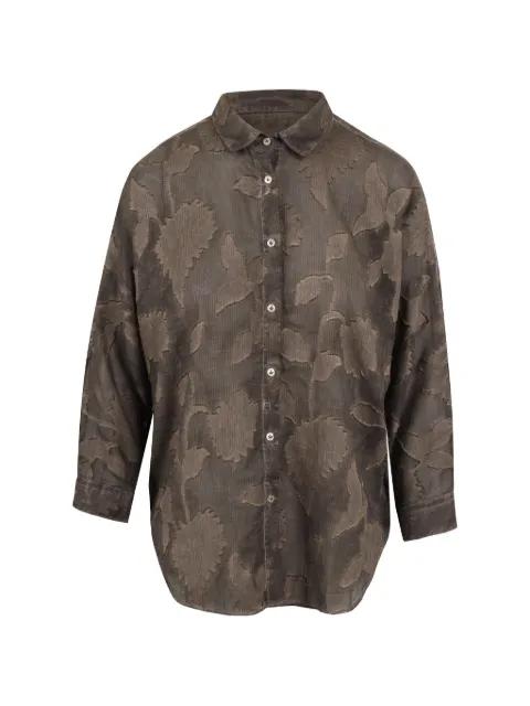 floral-jacquard long-sleeve shirt by PLOUMANACH