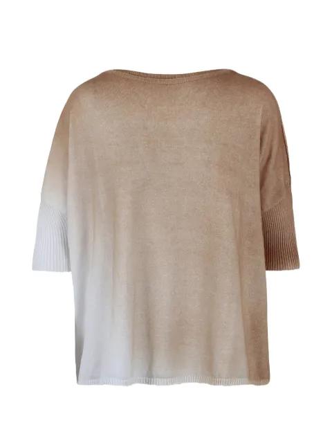 ombré ribbed-sleeve T-shirt by PLOUMANACH