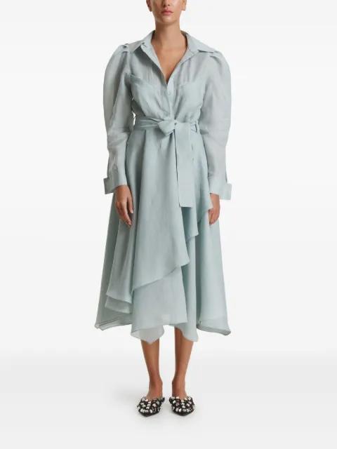 Aqua tie-waist layered midi dress by PNK