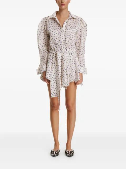 floral puff-sleeve dress by PNK