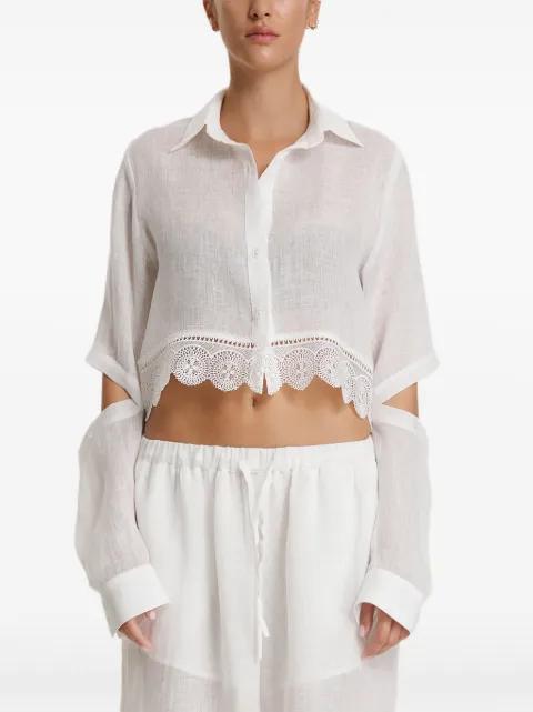 lace-trim shirt by PNK