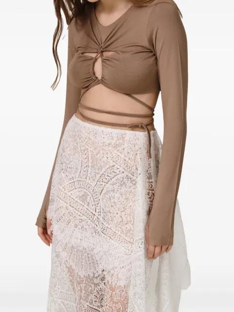 long-sleeve cutout-detail top by PNK