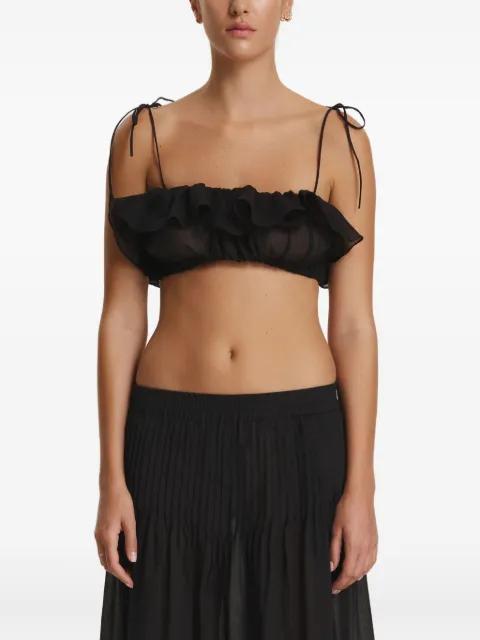 ruffled tie-strap top by PNK