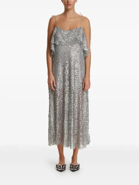 sequin ruffled midi dress by PNK