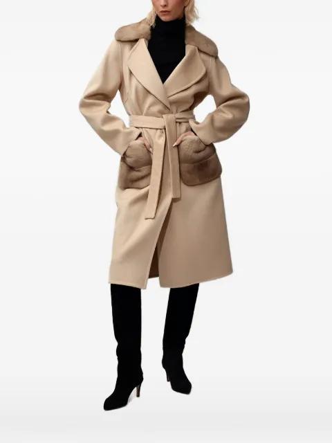 belted midi coat by POCHE PARIS