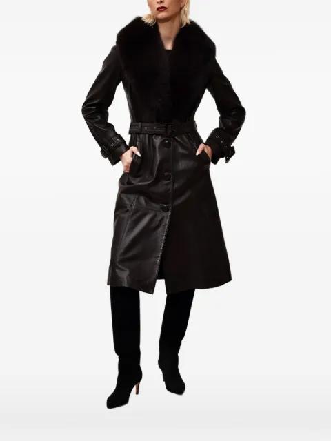 single-breasted belted coat by POCHE PARIS