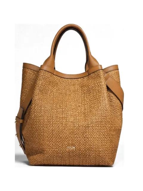 woven-design leather-trim tote bag by POCHE PARIS