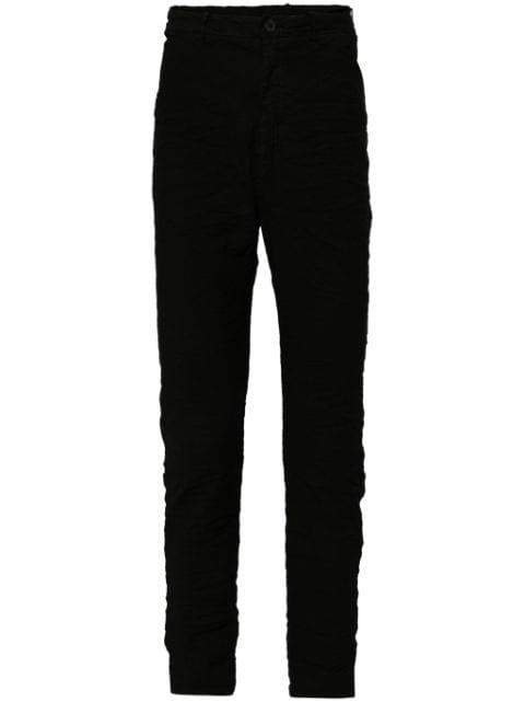 crinkled slim-cut trousers by POEME BOHEMIEN
