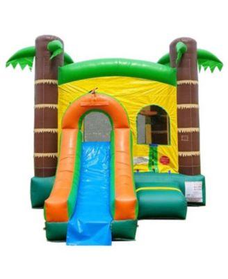 Inflatable Bounce House with Slide (Without Blower) Backyard Inflatable Bouncy House - Built-In Bladder Water Misting System for Kids by POGO BOUNCE HOUSE