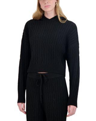 Brushed Cable Knit Hoodie by POINT