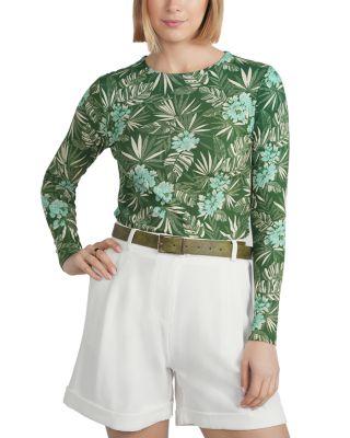 Embroidered Bird Print Top by POINT