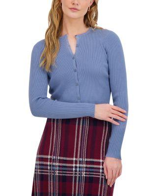 Knit Crewneck Cropped Cardigan Sweater by POINT