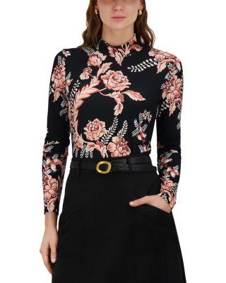 Printed Mock Neck Top by POINT