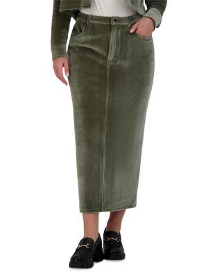 Rib Knit Velour Skirt by POINT