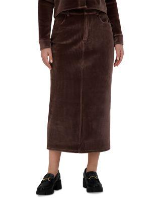 Rib Knit Velour Skirt by POINT