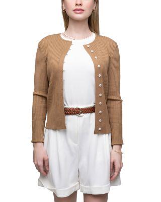 Ribbed Knit Cardigan Sweater by POINT