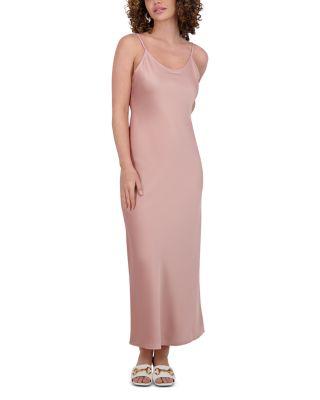 Satin Straight Slip Dress by POINT