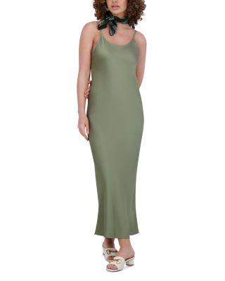 Satin Straight Slip Dress by POINT