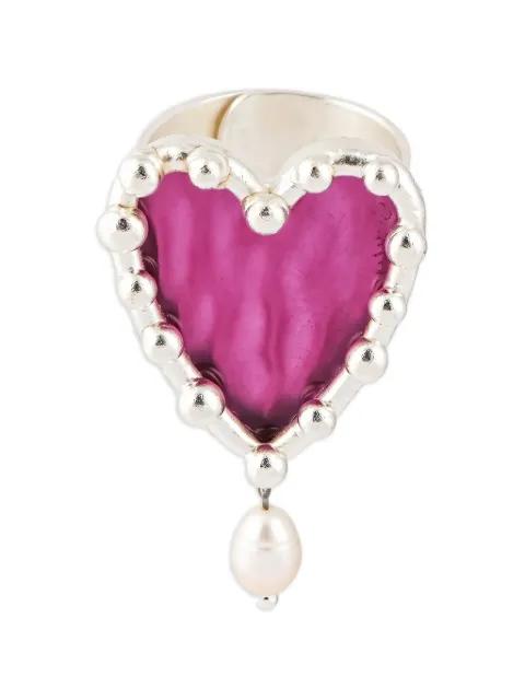 heart pearl ring by POISON DROP LAB