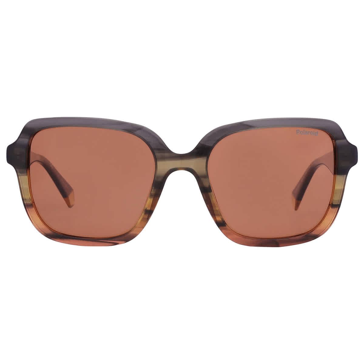 Polaroid Brown Square Ladies Sunglasses PLD 4095/S/X 0M9L/HE 53 by POLAROID