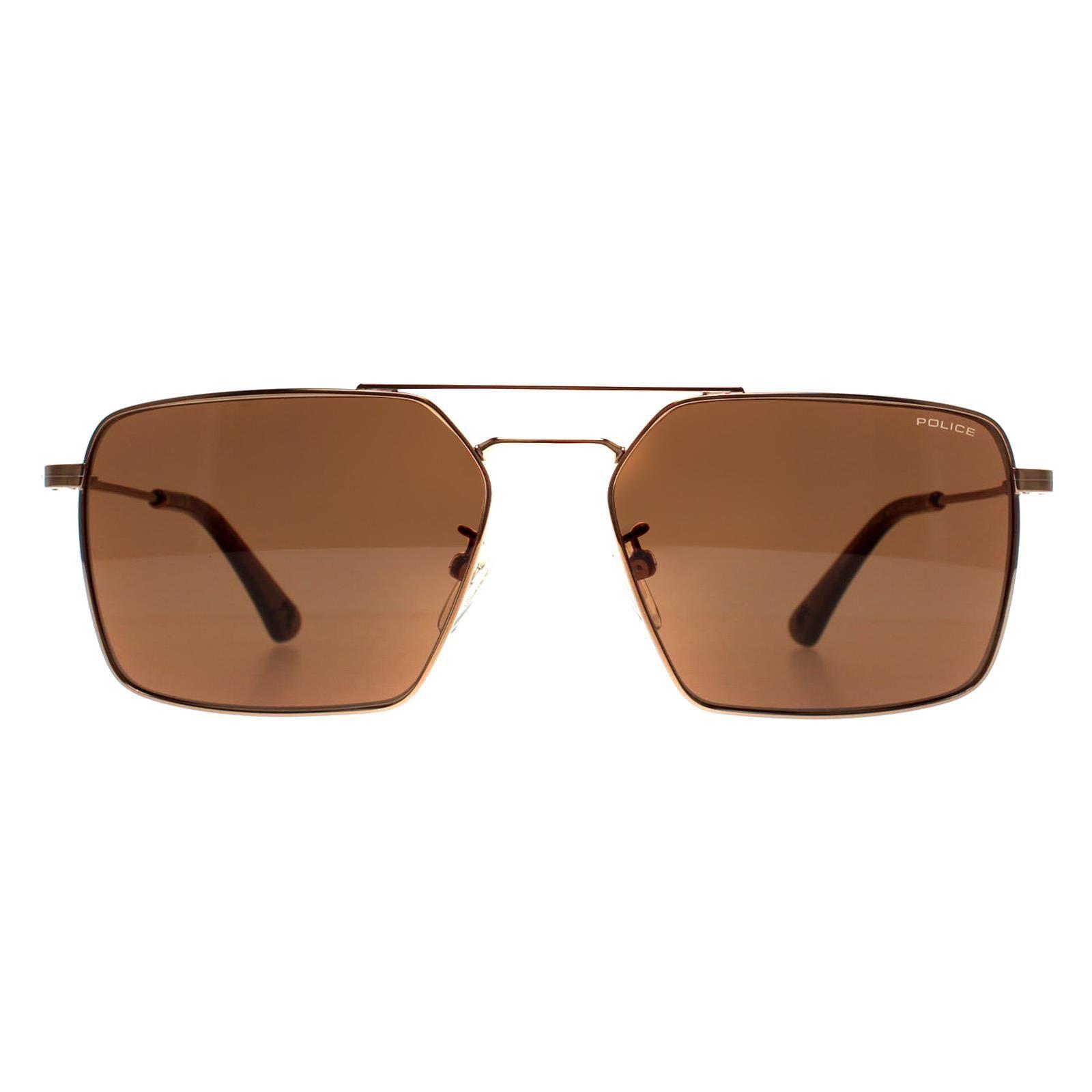 Rectangle Shiny Grey Gold Brown SPLL07M Origins Lite 15 by POLICE