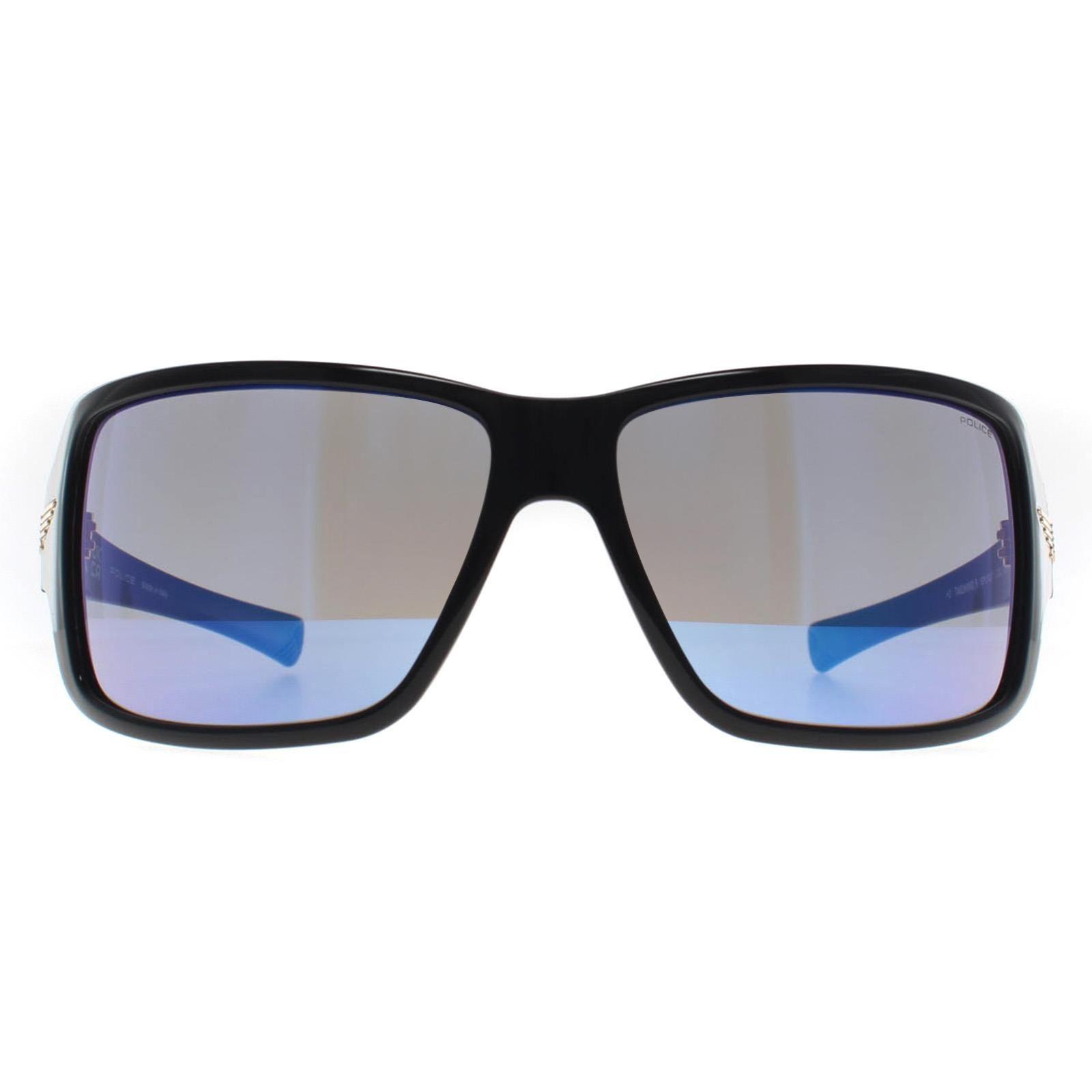 Square Shiny Black Smoke Mirror Blue SPLN37M Tailwind 5 by POLICE