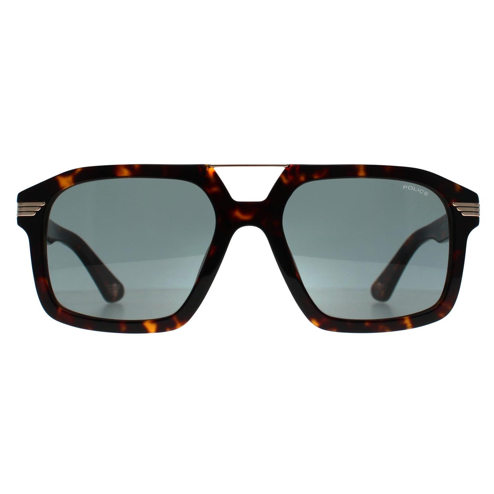 Square Shiny Dark Havana Grey Green SPLP28M Forty 1 by POLICE