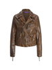 Andrea stud-embellished leather jacket by POLO RALPH LAUREN