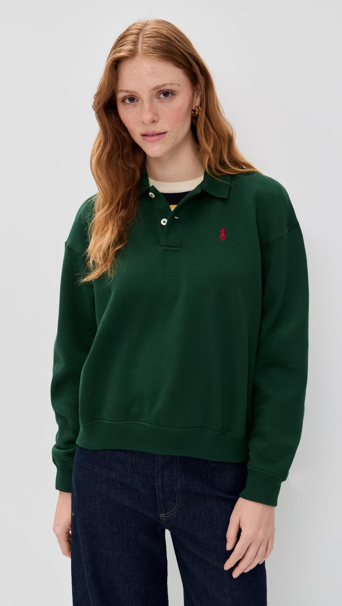 Arctic Fleece Polo Long Sleeve Pullover by POLO RALPH LAUREN