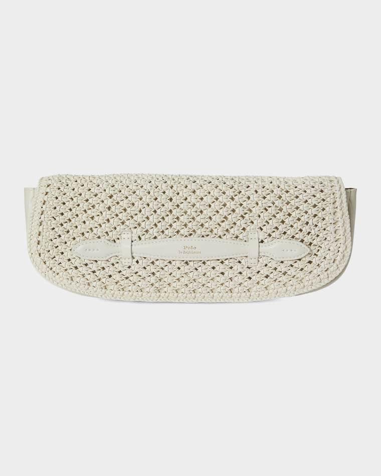 Bellport Woven Leather Long-Flap Clutch by POLO RALPH LAUREN