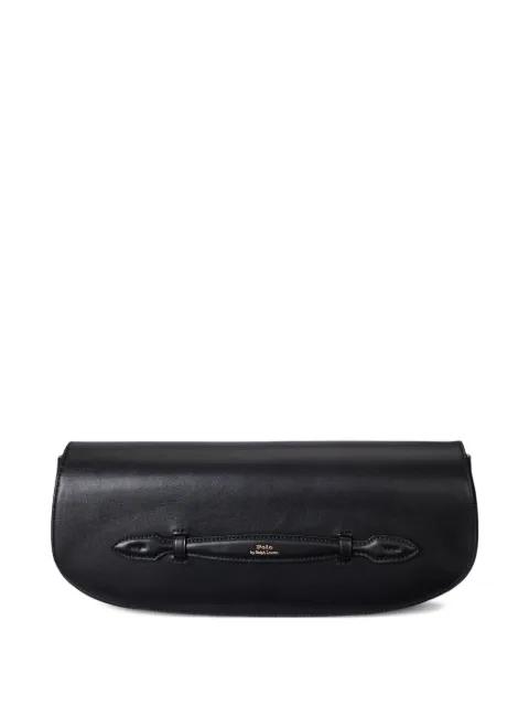 Bellport leather curved clutch bag by POLO RALPH LAUREN
