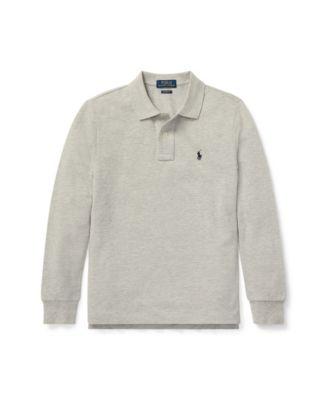 Big Boys Cotton Mesh Long Sleeve Polo Shirt by POLO RALPH LAUREN